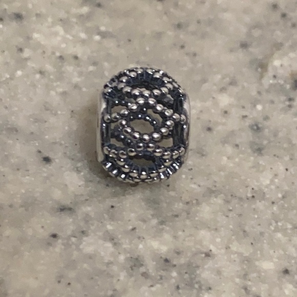 Pandora Silver Openwork Beaded Weave Cage Charm - Picture 3 of 9